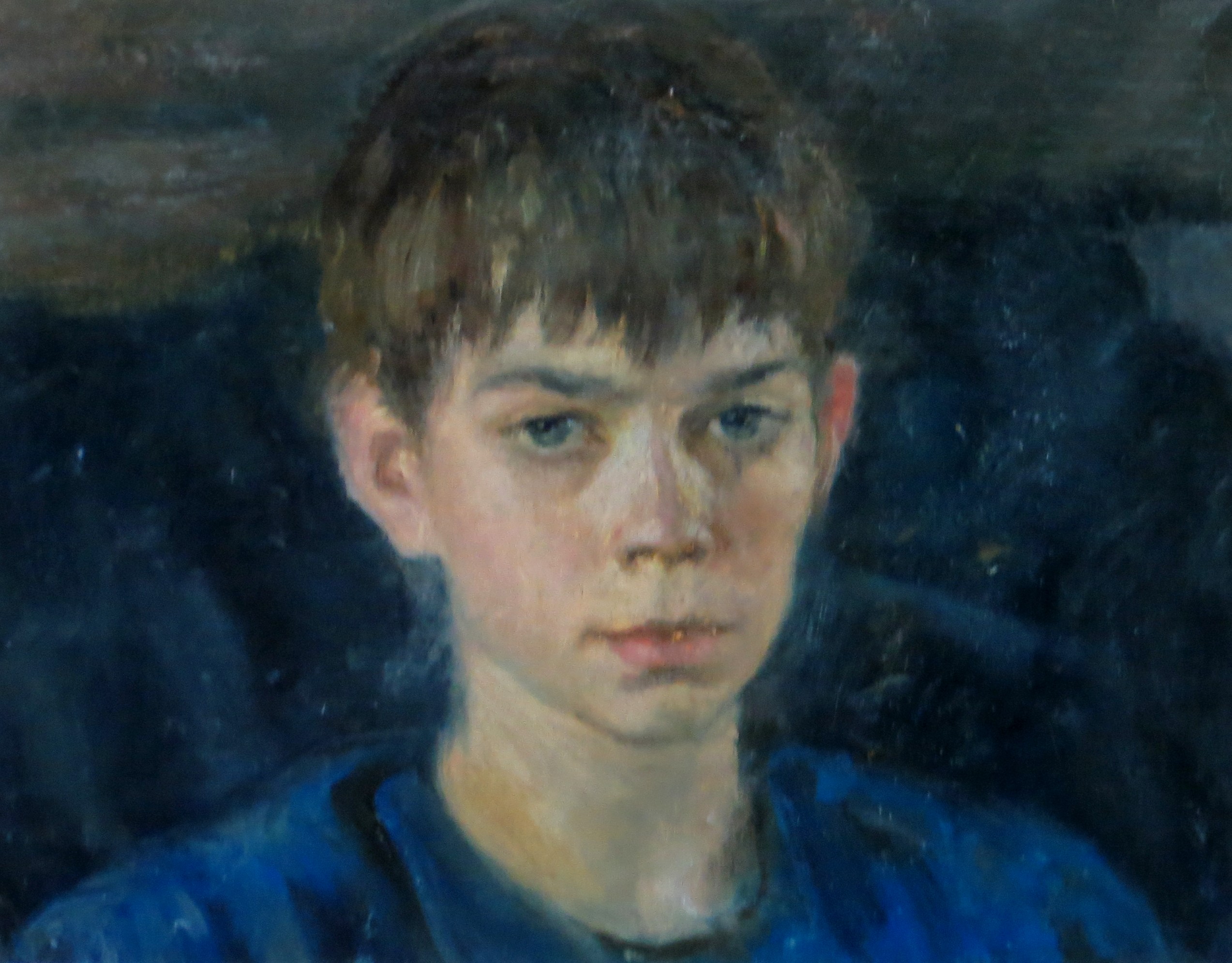 Картину Евгения Щеглова "Портрет мальчика" можно увидеть на выставке объединения "Азарт"