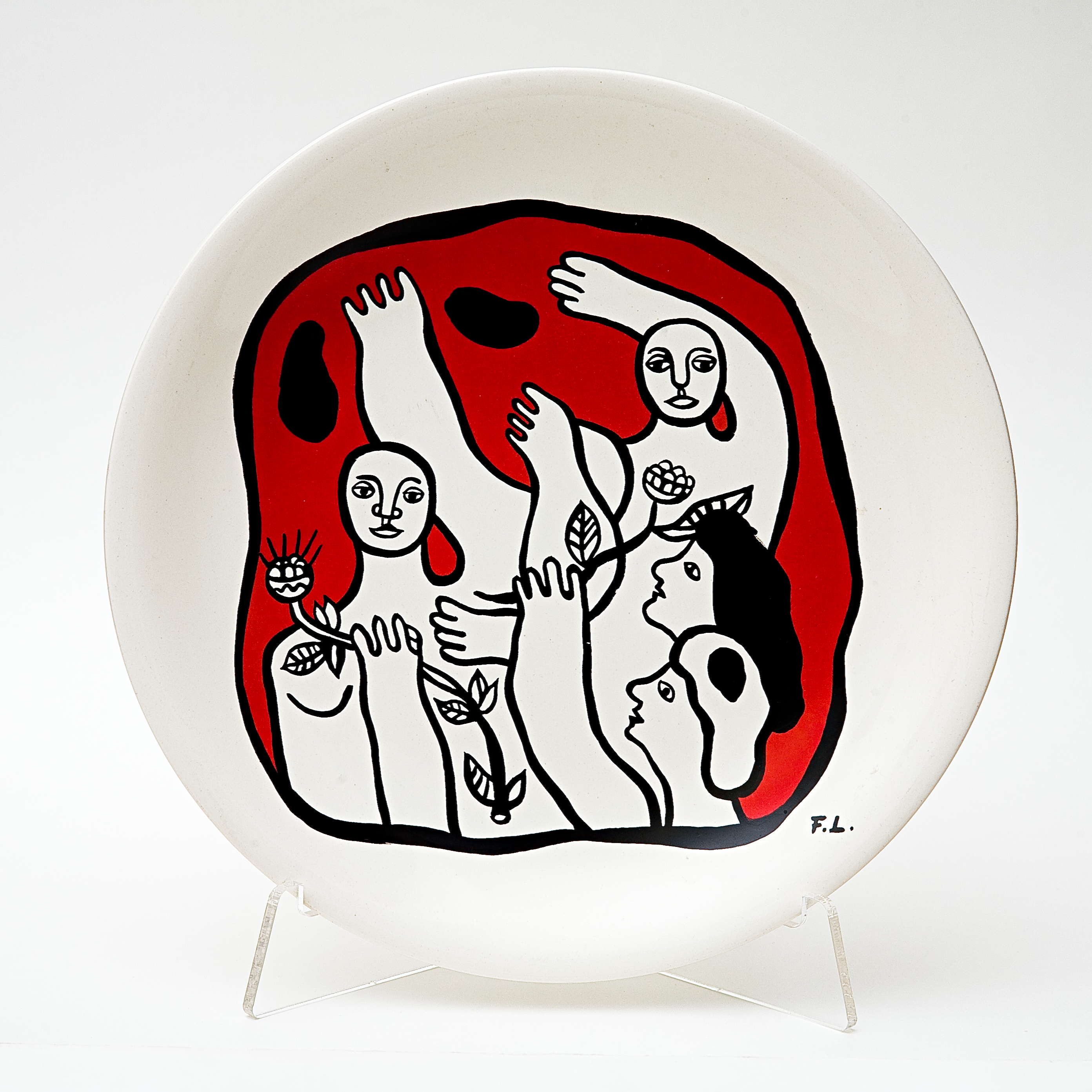 Фернан Леже декоративная тарелка "Группа на красном"