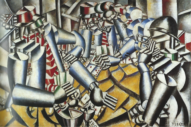 "Игра в карты" (1919 год) - одна из первых работ, сделанных Леже после войны